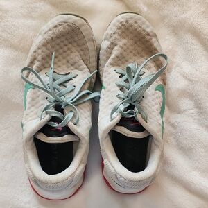 Nike Women's White and Teal Sneakers